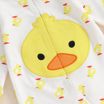 Baby Boys Girls 2Pcs Duck Outfit Long Sleeve Full Length Footed Jumpsuit Romper Duck Hat Set