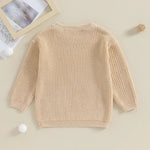 Baby Boys Sweater Letter Embroidery Little Brother Crew Neck Long Sleeve Pullover Top