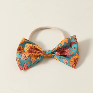 Baby Toddler Girls 2Pcs Fall Outfit Flower Print Ruffle Trim Long Sleeve Romper Dress Skirt Bow Headband Set