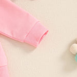 Baby Toddler Girls 3Pcs Fall Outfit Long Sleeve Bow Embroidery Crewneck Top + Jogger Pants + Headband Set