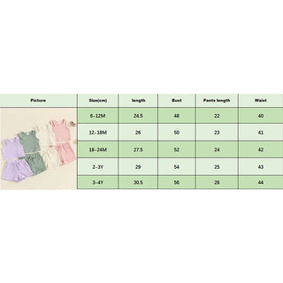 Baby Toddler Girls 2Pcs Ribbed Tank Top Elastic Waistband Drawstring Shorts Matching Outfit Set