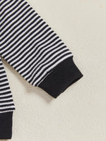 Baby Toddler Boys 2Pcs Halloween Outfit Ghost Embroidery Striped Long Sleeve Top and Elastic Pants Clothes Set