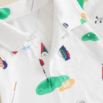 Baby Boy Girl Golf Romper Half Button-up Lapel Neck Short Sleeve Jumpsuit Summer Clothes