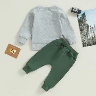 Baby Toddler Boy Girl 2Pcs Outfit Long Sleeve Crewneck Pullover Top Jogger Pant Set