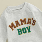 Baby Boys Mama's Boy / Little Dude Fall Romper Letter Embroidery Long Sleeve Crew Neck Full Length Jumpsuit