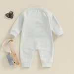 Baby Boys Mama's Boy / Little Dude Fall Romper Letter Embroidery Long Sleeve Crew Neck Full Length Jumpsuit