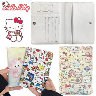 Sanrio Hello Kitty PU Passport Holder Passport Covers Travel Passport Protective Cover ID Credit Card Holder Travel Accessories