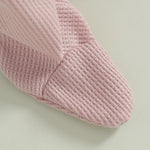 Baby Girls 2Pcs Outfit Long Sleeve Crew Neck Frills Zipper Romper Contrast Color Footies and Headband Set