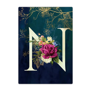 Passport Holder Travel Wallet Leather Passport Cover Cards Travel Wallet Document Organizer Case Flower Letter Name Pattern