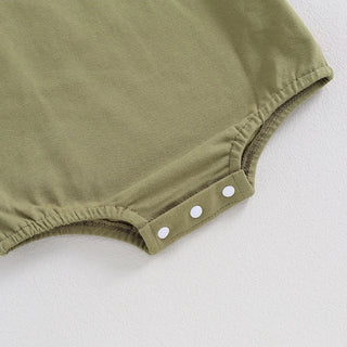 Baby Girls Boys Bubble Romper Short Sleeve Oversized Solid Color Basic Summer Clothes Bodysuit