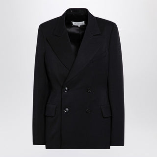 Black Double-Breasted Jacket In Wool