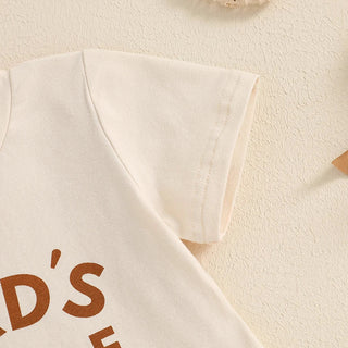 Baby Toddler Boys 2Pcs Dad's Little Dude Summer Outfit Letter Print Short Sleeve T-Shirt Top and Elastic Checkered Print Shorts Set