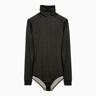 Black Viscose Jersey Bodysuit - By Baano