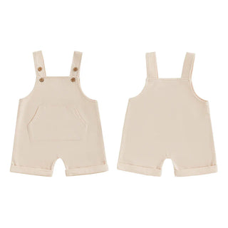 Baby Toddler Boys Girls Overalls Tank Sleeveless Square Neck Front Pocket Suspender Shorts Romper