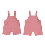 Baby Toddler Boys Girls Overalls Tank Sleeveless Square Neck Front Pocket Suspender Shorts Romper