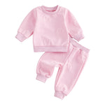 Baby Toddler Boys Girls 2Pcs Jogger Set Bear Pattern Long Sleeve Crewneck Top Long Pants Fall Outfit