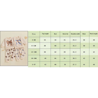 Baby Toddler Girls 2Pcs Fall Outfit Football / Baseball Bow Print Long Sleeve Crewneck Top and Elastic Pants Jogger Set