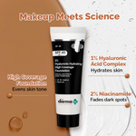The Derma Co 1% Hyaluronic Hydrating High Coverage Foundation With SPF 40 PA+++ - 04 Caramel - Limited Time Offer