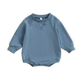 Baby Girls Boys Bodysuit Solid Crew Neck Long Sleeve Jumpsuits Fall Clothes Romper