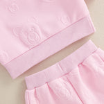 Baby Toddler Boys Girls 2Pcs Jogger Set Bear Pattern Long Sleeve Crewneck Top Long Pants Fall Outfit