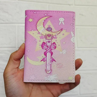 Sailor Moon Tsukino Usagi Anime Cartoon Passport Holder ID Folder Travel Passport Case Student Cosplay Bus Holder Kids Gifts