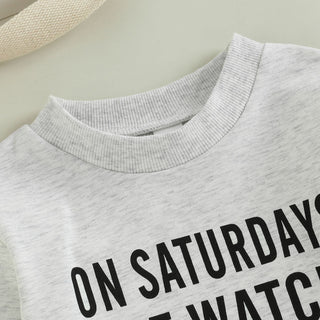 Infant Baby Girl Boy College Football Bodysuit On Saturdays We Watch Football With Daddy Jumpsuit Bubble Romper