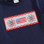 Baby Toddler Boys 2Pcs 4th of July Outfit Short Sleeve Truck/Flag Embroidery T Shirt Top + Shorts Set Clothes