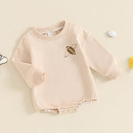 Baby Girl Boy Fall GAME DAY Bubble Romper Football Letter Print Long Sleeve Round Neck Jumpsuit