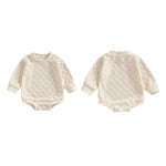 Baby Boys Girls Romper Long Sleeve Crew Neck Checkered Bodysuit Fall Playsuit