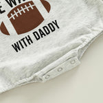On Sundays We Watch Football with Daddy Infant Baby Girls Boys Romper Football Long Sleeve Jumpsuits Bubble Romper