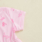 Baby Girls 2Pcs Elastic Waist Romper Floral Flowers / Bow / Strawberry Short Sleeve Bodysuit with Headband Clothes Set Outfit Spring Summer