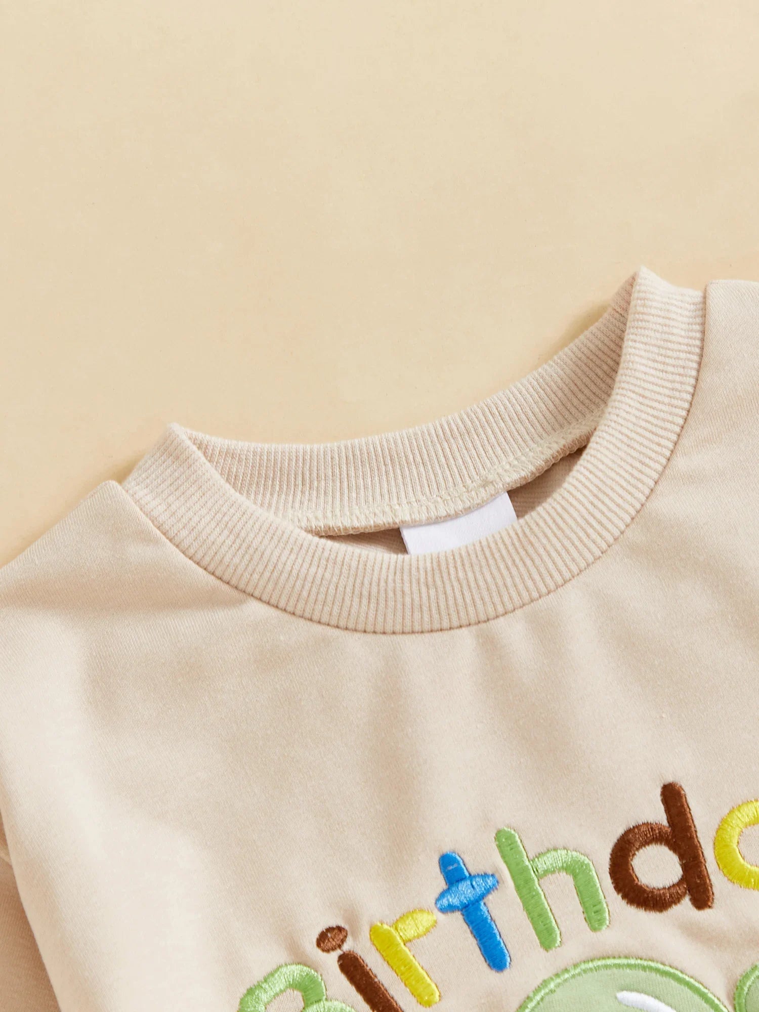 Baby Toddler Boy 2Pcs Birthday Boy Outfit Letter Ballon Embroidery Long Sleeve Pullover Crewneck Top Elastic Waist Solid Pants Jogger Set