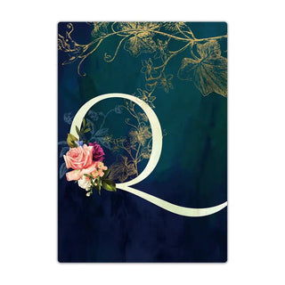 Passport Holder Travel Wallet Leather Passport Cover Cards Travel Wallet Document Organizer Case Flower Letter Name Pattern