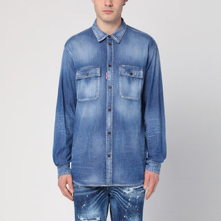 Blue Washed Denim Shirt - By Baano