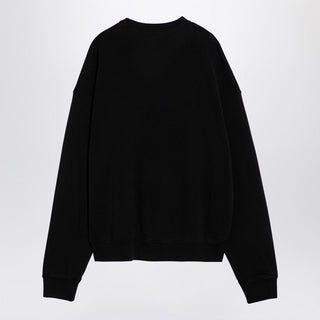 Black Cotton Crew-neck Sweatshirt With Logo - By Baano