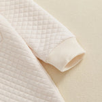 Baby Boys Girls Hello World Jumpsuit Long Sleeve Solid Hooded Hood with Ears Embroidery Letters Zipper Romper Clothes