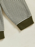 Baby Toddler Boys 2Pcs Long Sleeve Embroidery Duck Top with Striped Pants Infant Clothes Set