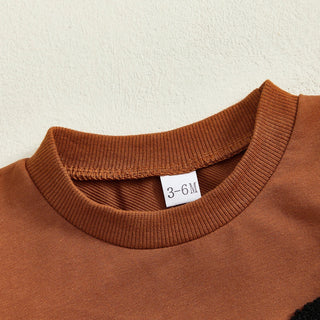 Baby Toddler Boy 2Pcs Halloween Outfit Long Sleeve Top Pumpkin Embroidery Pants Set Toddler Clothes