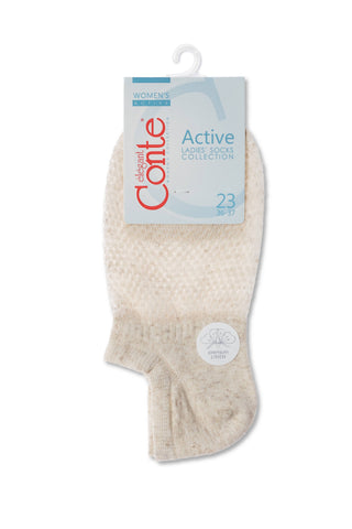 Cotton Ankle Socks Conte Active - 251 with Linen - By Baano