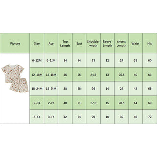 Baby Toddler Girls 2Pcs Set Floral Print Lettuce Trim Short Sleeve T-shirt Top Elastic Waist Shorts Summer Clothes Outfit