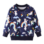 2-7Y Toddler Kids Sweatshirts Clothes Autumn Tops Rainbow Panda Car Pineapple Styles