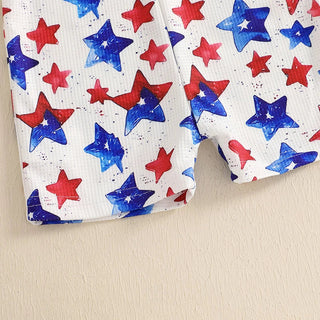 Baby Boys Girls 4th of July Romper Stars and Stripes Pattern Infant Overalls Sleeveless Tank Jumpsuit