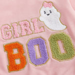 Baby Toddler Girls 2Pcs Girl Boo Halloween Outfit Long Sleeve Letter Ghost Embroidery Tops A-line Tulle Skirt Set