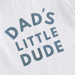 Baby Toddler Boys 2Pcs Dad's Little Dude Summer Outfit Letter Print Short Sleeve T-Shirt Top and Elastic Checkered Print Shorts Set