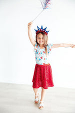 SALE Proudly Patriotic S/S Flutter Sleeve Leotard