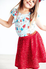 SALE Proudly Patriotic S/S Flutter Sleeve Leotard