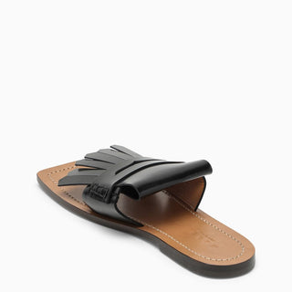 Black leather Bambi sandal - By Baano