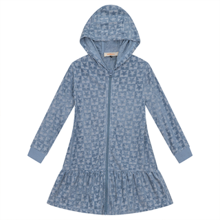 Checkered Floral Star Terry Robe