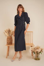 Cotton Midi Wrap Dress