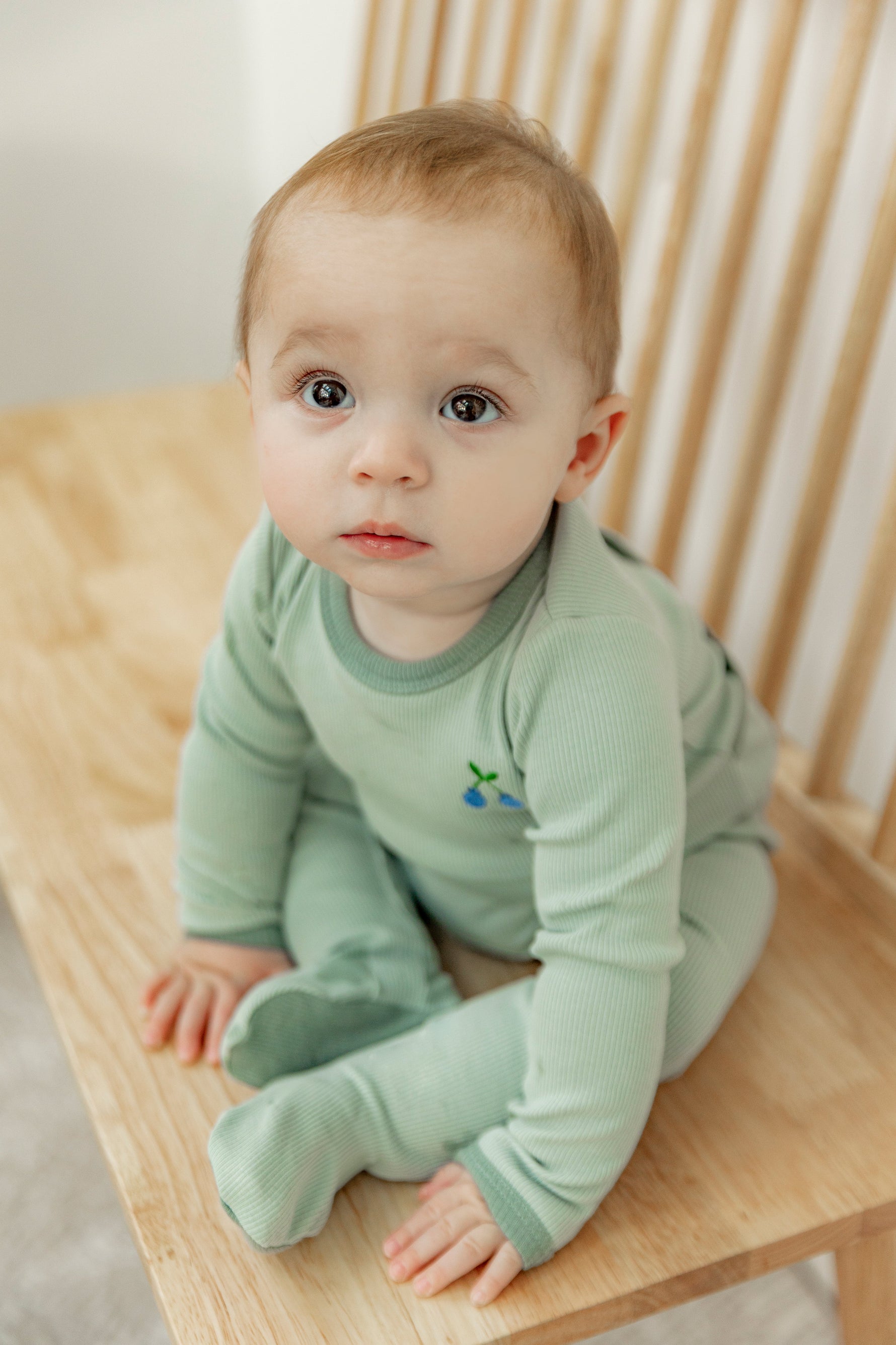 Cherry Print Rib Onesie - By Baano